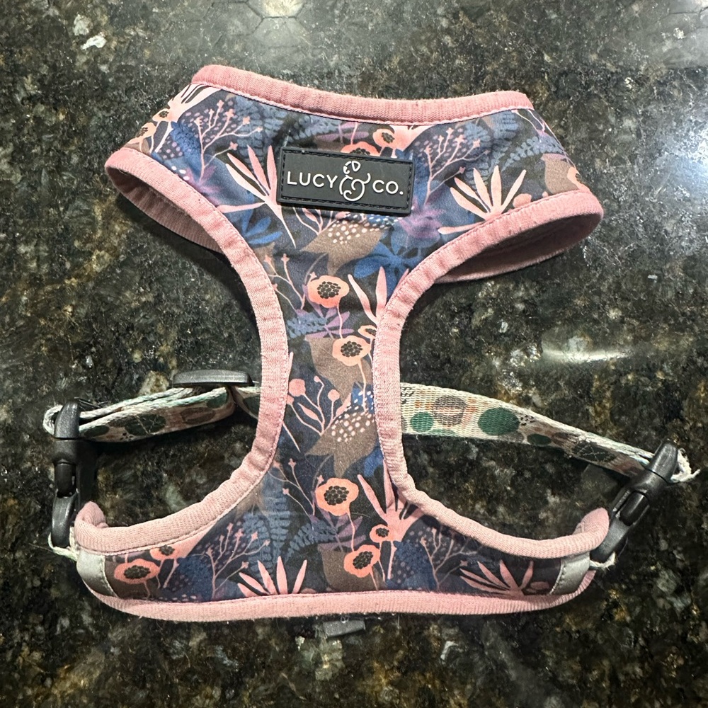 Pink Floral Dog Harness